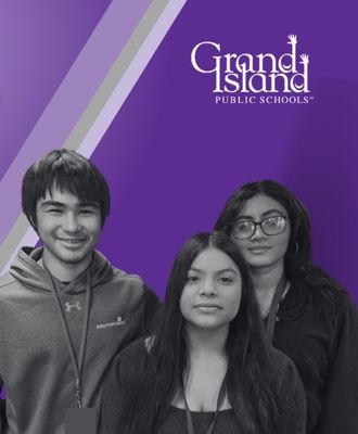  Black and white photo of Marco, Yuliana, & Ailyn GISH STUCO students with GIPS logo